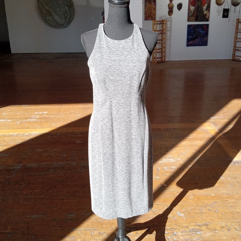 Banana Republic Gray fitted thick racerback dress